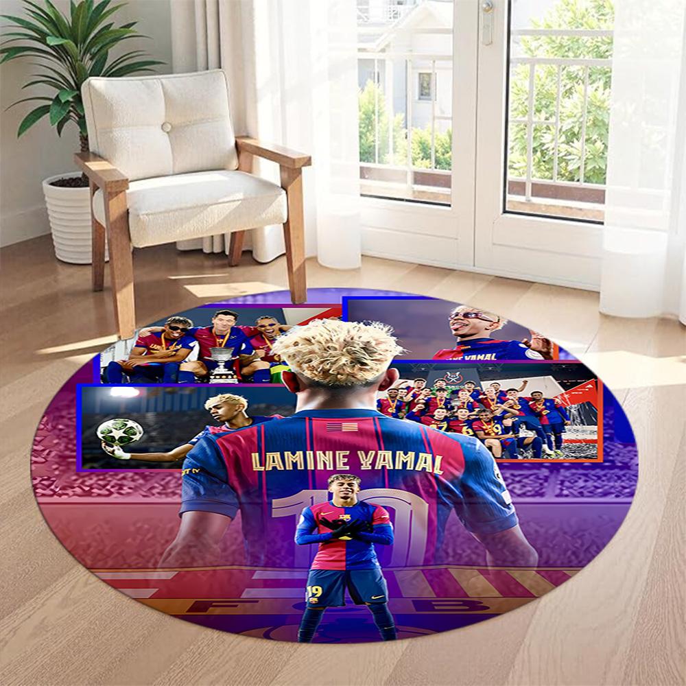 Yamal Round Area Rug Suitable for Foyer Outdoor Hallway Kitchen Anti-slip Round Rug Decorate Offices Perfect Gift for Women Men