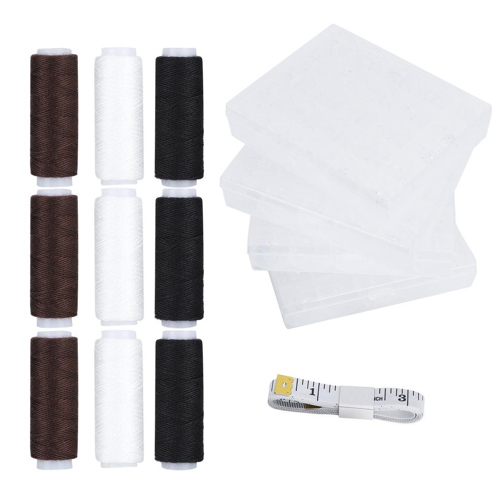 Empty Bobbin Transparent Plastic Spool Set Sewing Threads Embroidery Supplies Accessories