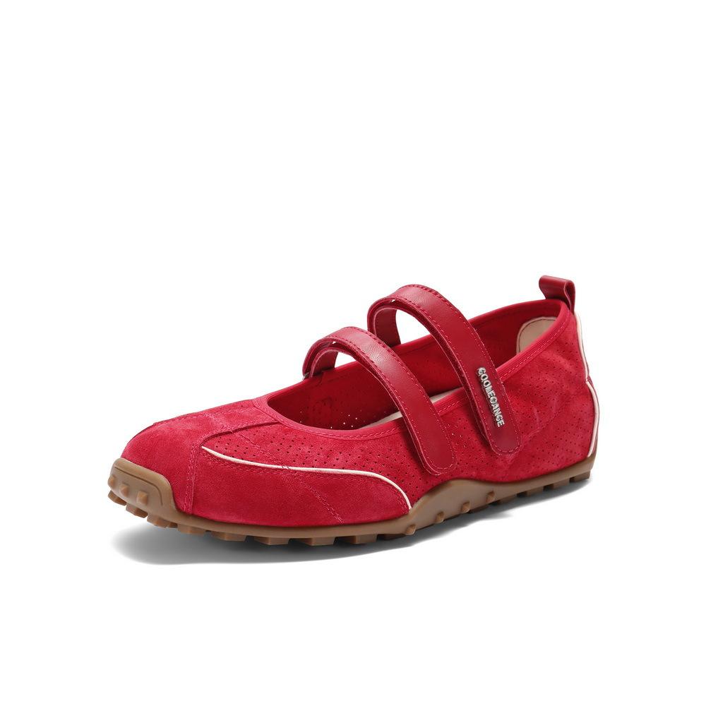 Wine Heart Candy Ballet Soft Sole Red Sports Mary Jane Shoes Women's 2025 Summer Moral Training Women's Sports and Leisure Shoes