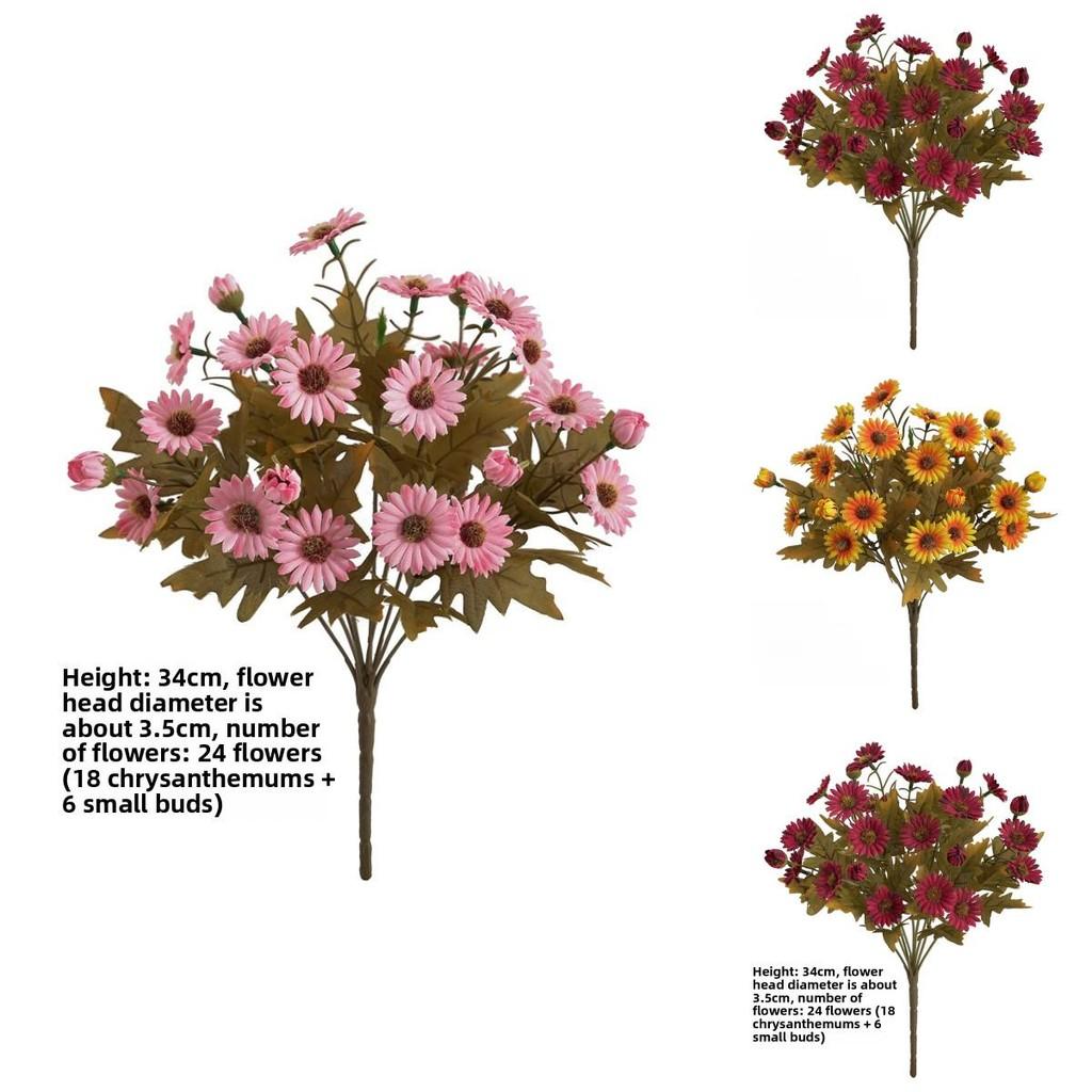 Autumn Color Artificial Dendranthema Morifolium Flower For Home Decoration And Photography Props