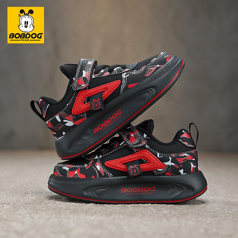 Babu Bean Classmate Boys Shoes Spring and Autumn New Leather Surface Waterproof Casual Board Shoes Girls Shock Absorption Children's Sports Shoes