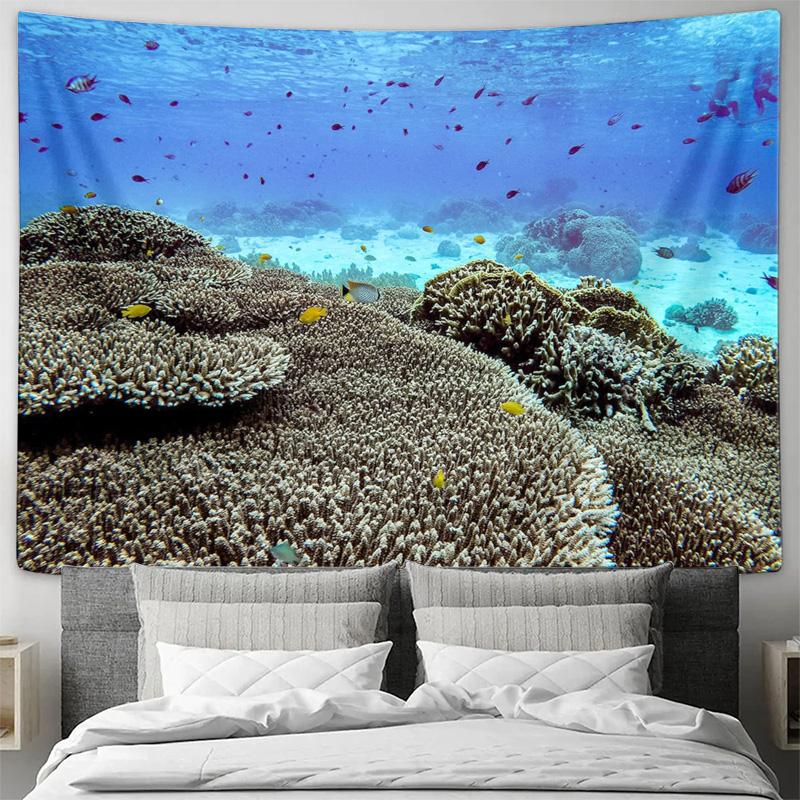 Dreamy Underwater Coral Decor Artistic Wall Hanging Tapestry To Enhance Your Living Space