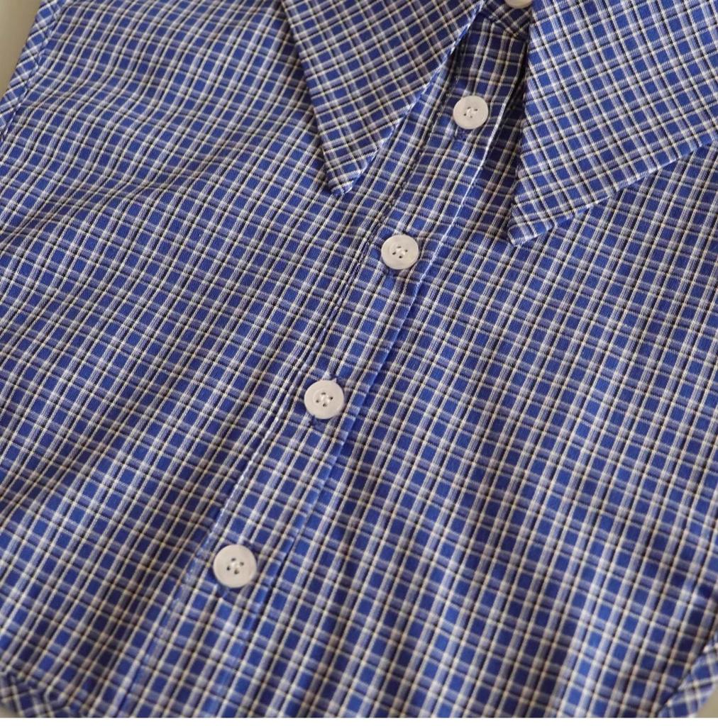 Versatile Blue Plaid Faux Collar for Girls: Multifunctional Layer for Spring, Autumn, and Winter