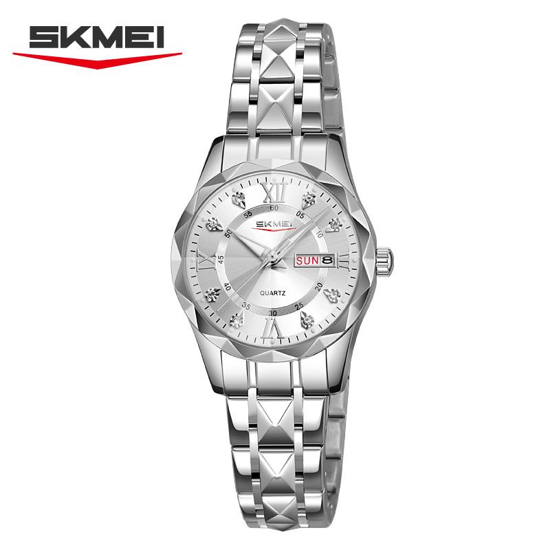 SKMEI New Man Waterproof Fashion Luxury Dial Exquisite Quartz Stainless Steel Watch for Women 9369