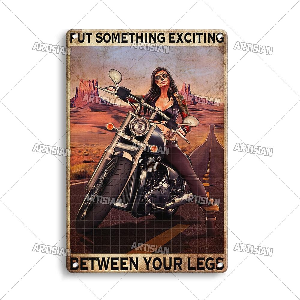 Artisian Riding Metal Plate Motorcycle Tin Sign Motorbike Decorative Poster Wall Decor Garage Bar Pub Club Hotel Cafe Kitchen
