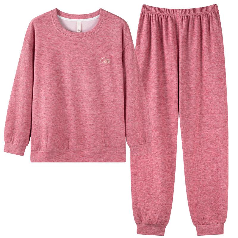 German Velvet Pajamas For Women'S Spring And Autumn Models, Warm And Thickened Long Sleeves Can Be Worn Outside, Loungewear, Thin Velvet Round Neck