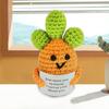 1/2 pieza de verdura de ganchillo positiva con tarjeta de aliento, juguete de brócoli de zanahoria tejido a mano con apoyo emocional, regalo para niños y adultos
