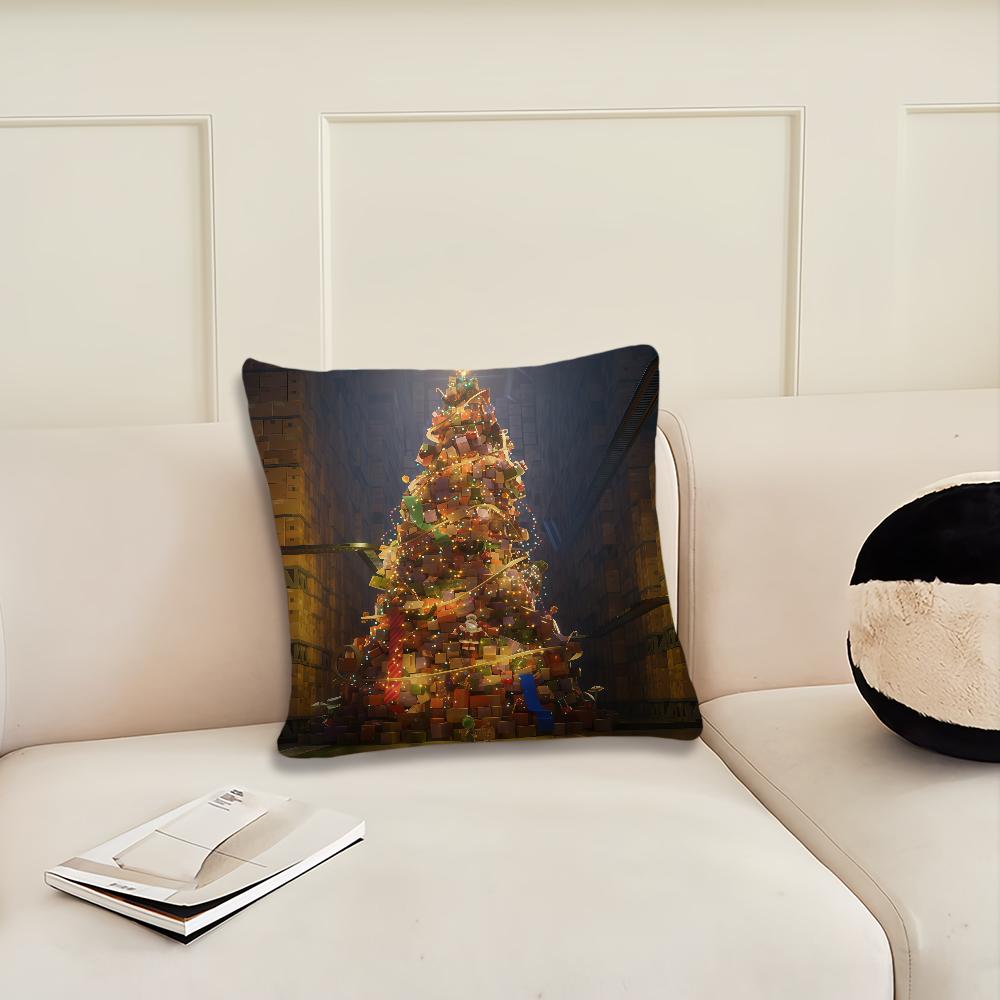Mission Santa 2025 Cartoon cushion cover Pillow Cover Decoration Room Home Sofa living Office Car Nordic Simplicity