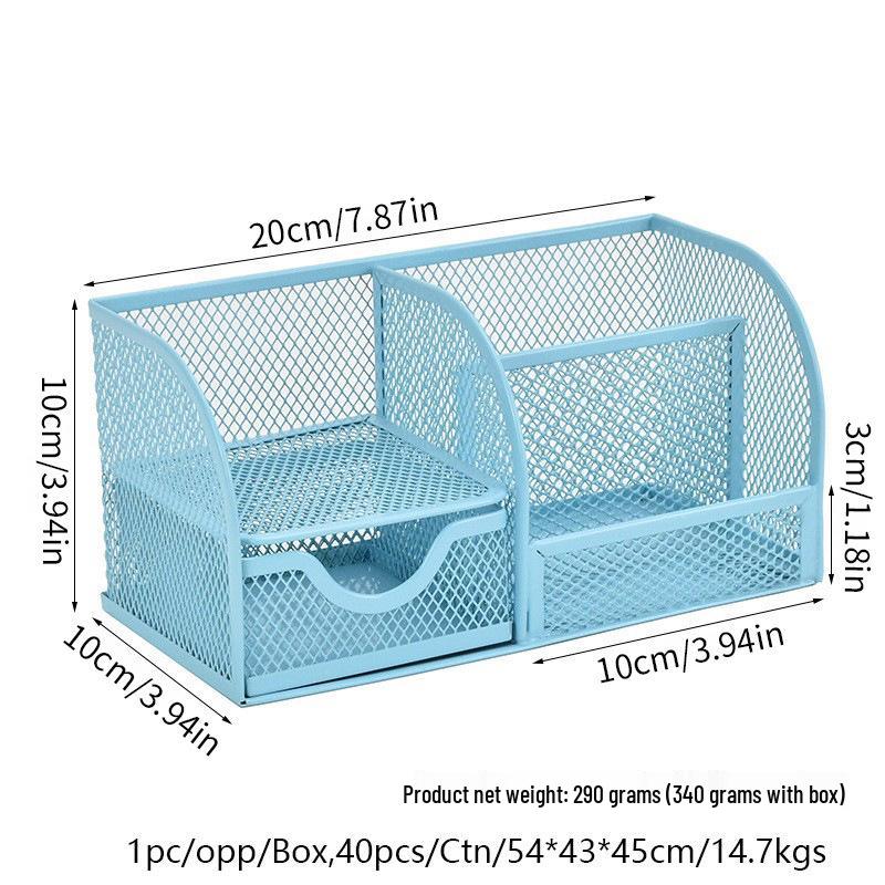 Little Seven Desktop Pen Holder - Office Stationery Organizer with Multiple Compartments