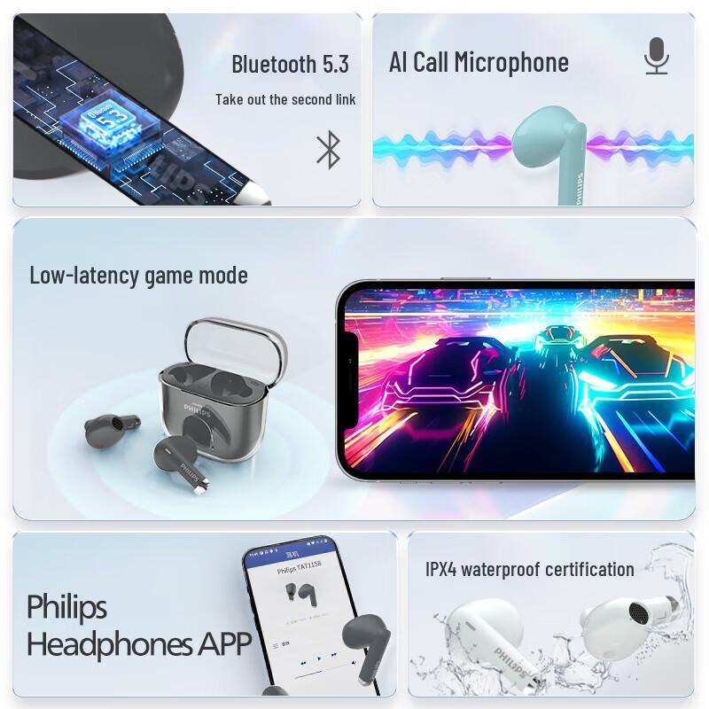 Philips T1158 True Wireless Bluetooth Earbuds