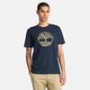 Timberland Men's Short Sleeve Floral Tree Logo T-Shirt, Dark Sapphire, XS (TB0A6B4G4331)