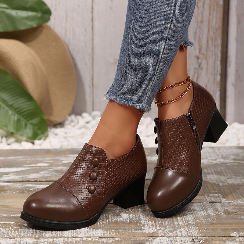 Spring 2025 New Pointed Toe Chunky Heel Slip-On Women's High Heels