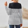 Women's Casual Fashion Long Sleeve Shirt Striped Tunic Top