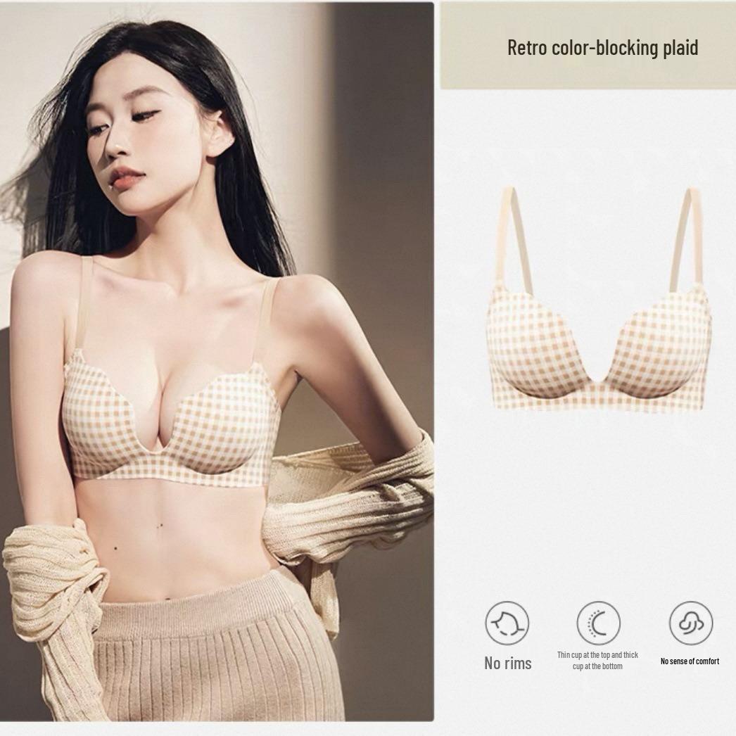 Pure Desire Deep U Seamless Bra for Small Busts - Enhancing Lift and Comfort with Breathable, Wireless Support. 38/85AB
