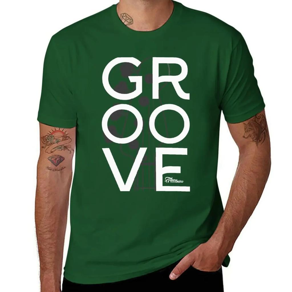 Groove To Bass Players T-Shirt Plain Aesthetic Clothing Mens Clothes