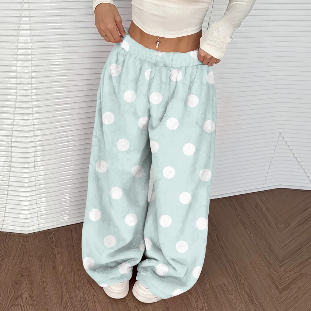 Women's Casual And Fashionable Printed Elastic Waist Loose Wide Leg Pants