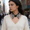 Fashion Beadwork Detachable Collar Removeable Faux Collar Easy Wear Neckwear for Women Various Occasion and Outfit