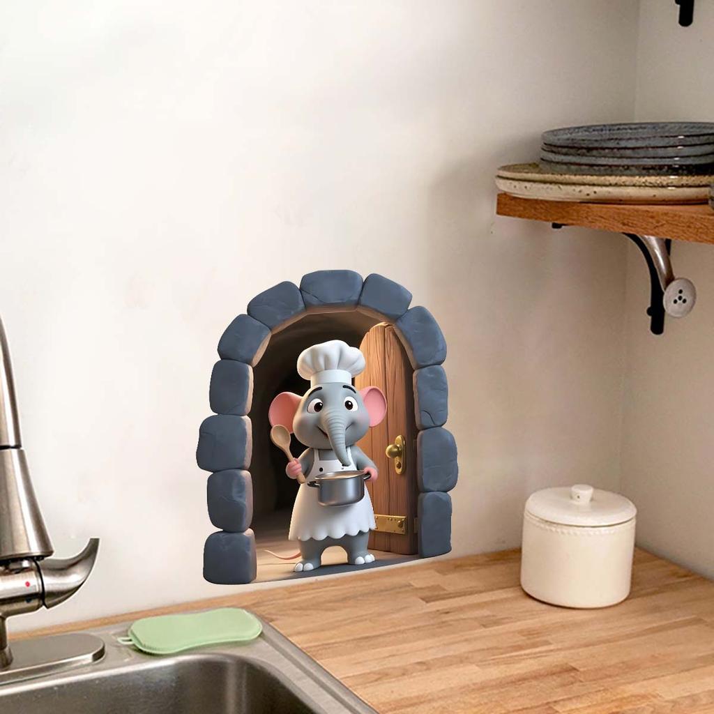 Self-adhesive Removable Waterproof and Anti-stain Wall Sticker for The Entrance Door of The Chef's Cubicle