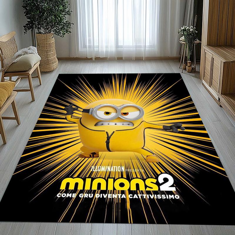 Cute Minions cartoon Living Room Non-Slip Area Rug Soft Carpet for Bedroom Kids Playroom Sofa,Home Decor Doormat Gift