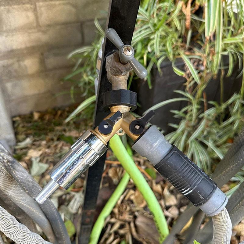Garden Hose Splitter 2 Way Heavy Duty Y Connector Brass Garden Hose Adapter Hose Bib Splitter