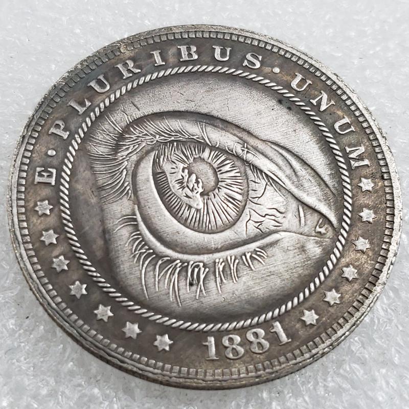 Antique 1881 Wanderer Skull Commemorative Coin - Brass & Silver Dollar H4566 No латунный