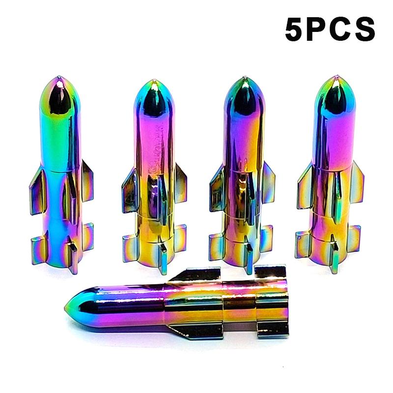 4/5PCS Tire Valve Stem Caps Anodized Aluminum Wheel Valve Covers Accessories Universal Cars SUVs Bikes Trucks And Motorcycles·