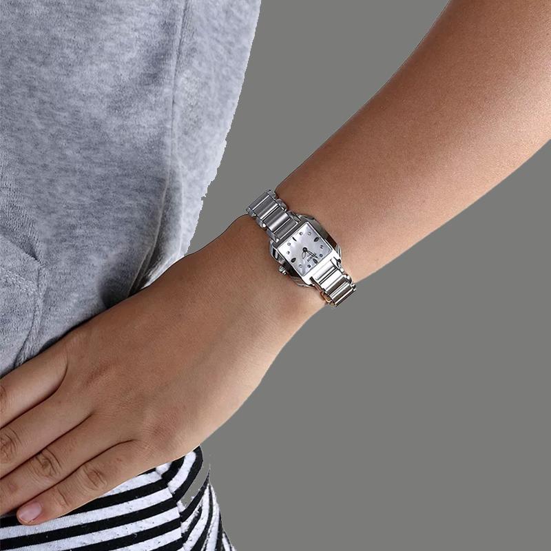 Tissot T LADY T Wave Quartz Movement Women's Watch 23.6mm 23.6mm White Dial Stainless Steel Case T02.1.285.74