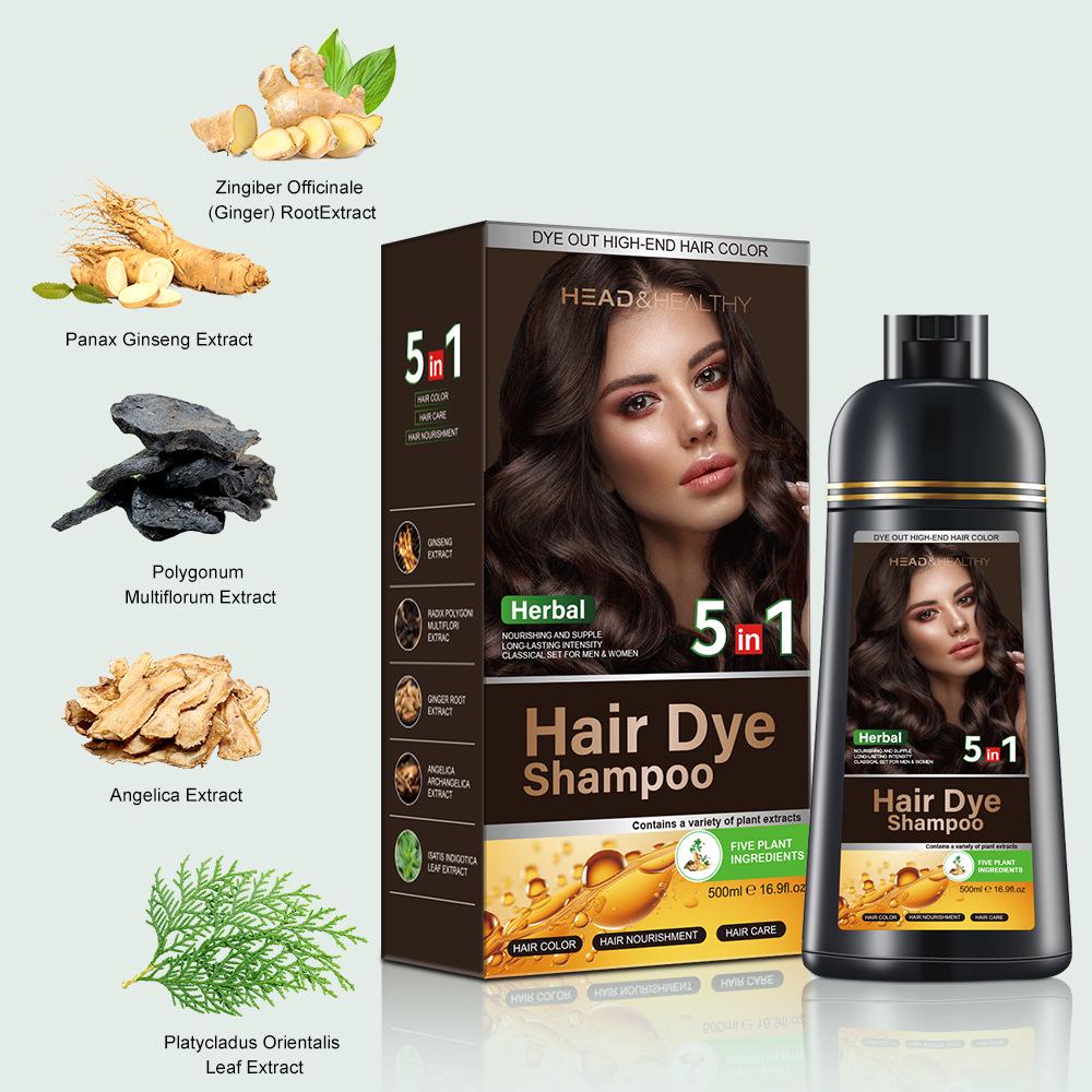 5-in-1 Argan Oil Hair Dye Cream - Gray Coverage & Coloring темно-коричневого