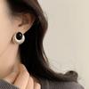 Trendy Black Stone Stud Earrings: Exquisite Retro Style with Elegant Craftsmanship for Women