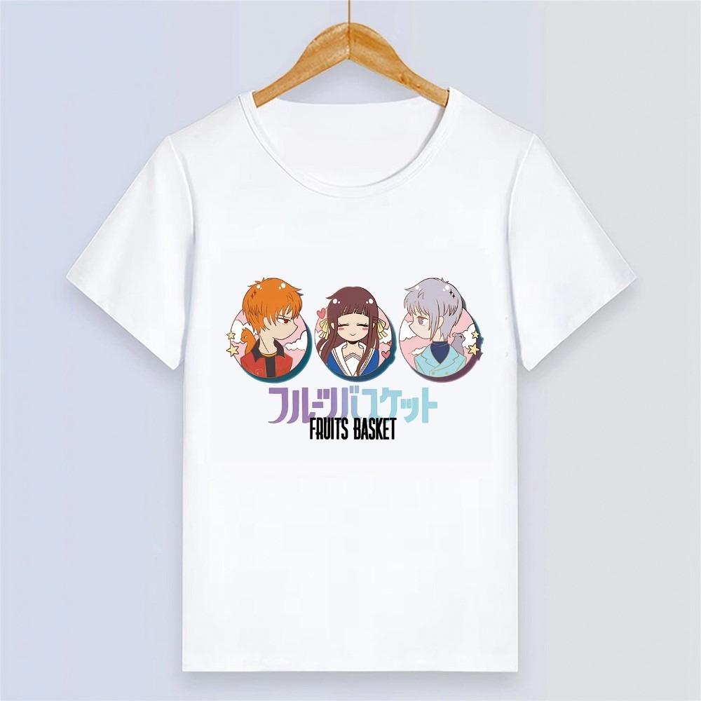 Fruits Basket Shirt Vintage Washed Unisex Oversized Anime Streetwear Soft Cotton Short Sleeve Tee Gift Clothing Tops Hot Sale