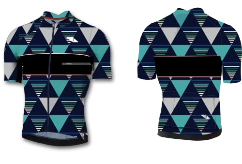 HORIZONTAL HZT RAPID JERSEY (Made in Italy) Men s Spring/Summer Cycling Jersey (S, UROKO/Blue)