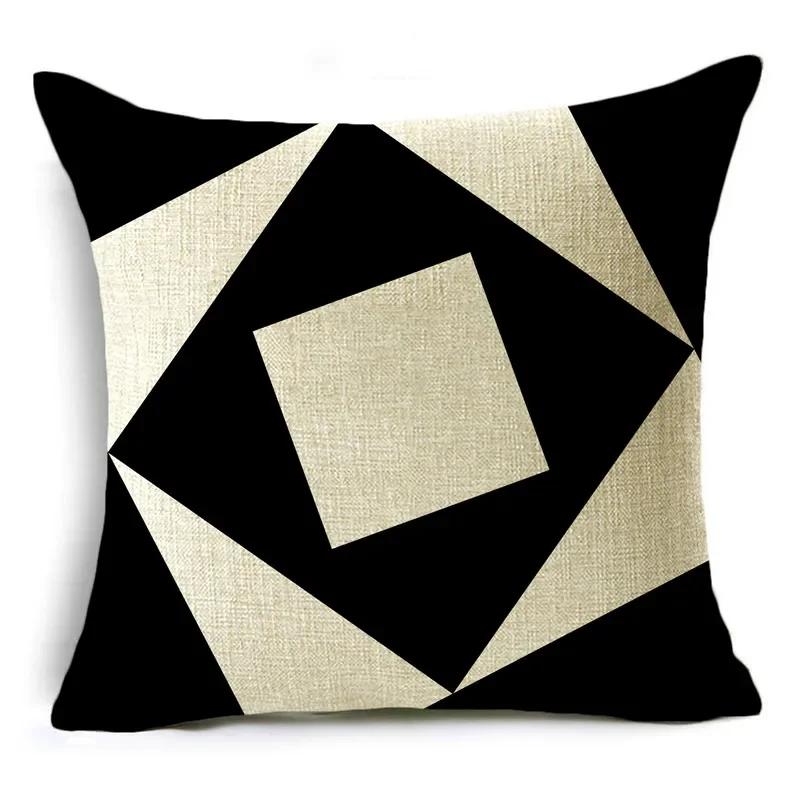 

Черно-белая наволочка простого дизайна с геометрической строчкой для дивана, офисная наволочка для сна, 40*40 см/45*45 см/50*50 см 16x16Inch