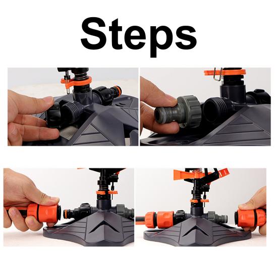 Rotating Lawn Sprinkler Adjustable Universal Simple Installation Garden Water Sprinkler Efficient Stable Irrigation Tool