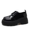 British style platform small leather shoes women's 2025 new spring and summer versatile black jk single shoes muffin loafers ins tide