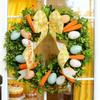 Colorful Eggs Easter Wreath Carrots Design Handmade Front Gate Wreath Vibrant Colors Decorative Artificial Flower Wreath