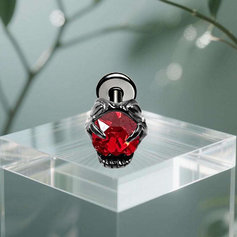 Titanium Heart Bat Wing Ear Stud Piercing Earring, Fashionable and Sweet European-Korean Style.