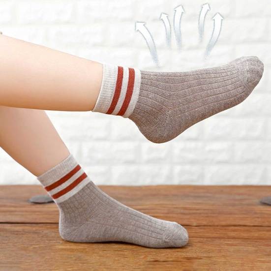 Autumn Winter 5Pairs Children Middle Tube Cartoon Boys Girls Baby Floor Socks