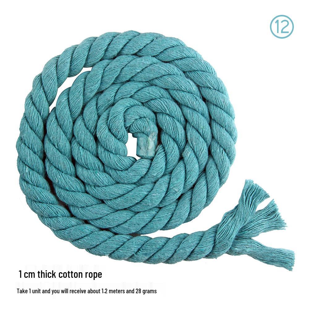 10mm Colored Cotton Rope - 1cm Thick Braided Rope for DIY Crafts, Weaving, Curtain Bundling, and More