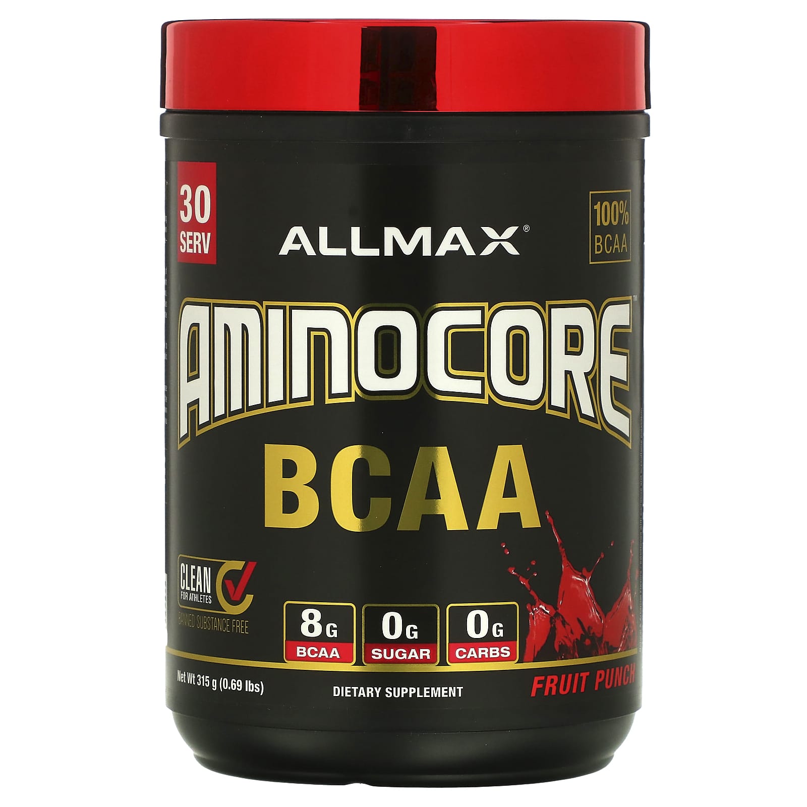 

ALLMAX, AMINOCORE, BCAA, Fruit Punch, 315g (0.69lbs)