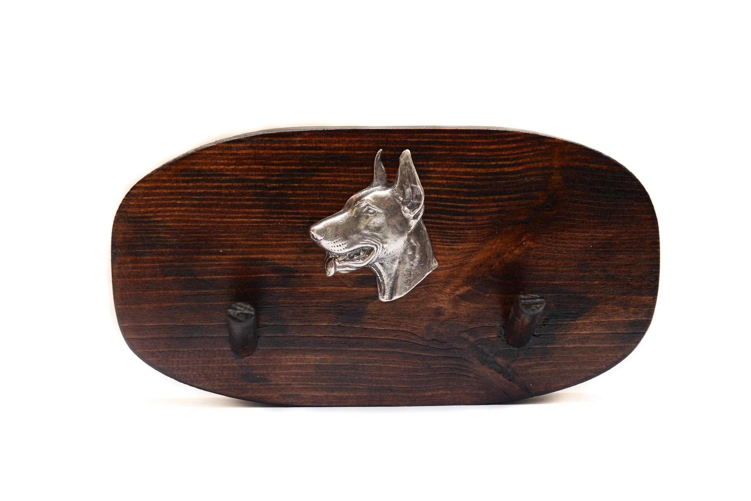 

Dobermann, Doberman Pinscher, Dobie I - accessory rack, dog medal rack, key hooks by Art-Dog коричневий