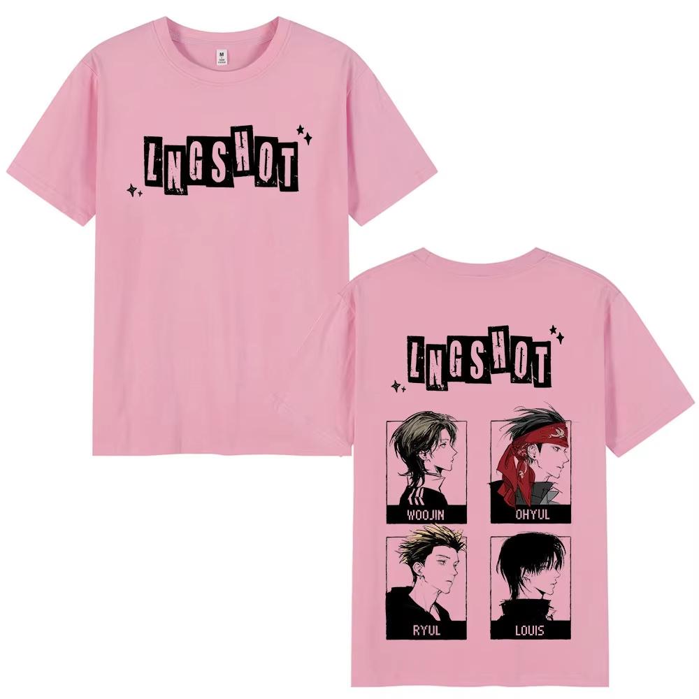 Korean Kpop Lngshot T Shirt Unisex Women Clothing Fashion Hiphop Short Sleeve Top pure Cotton Casual Tshirt Streetwear 2026 new
