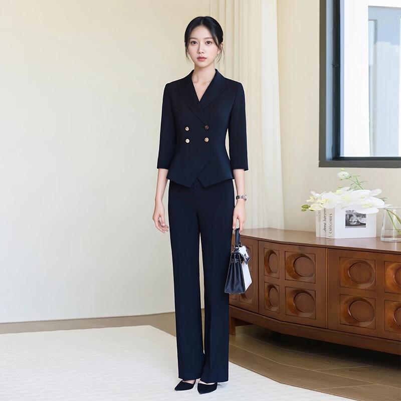 

Teluoman Women s 3/4 Sleeve Business Suit Set S