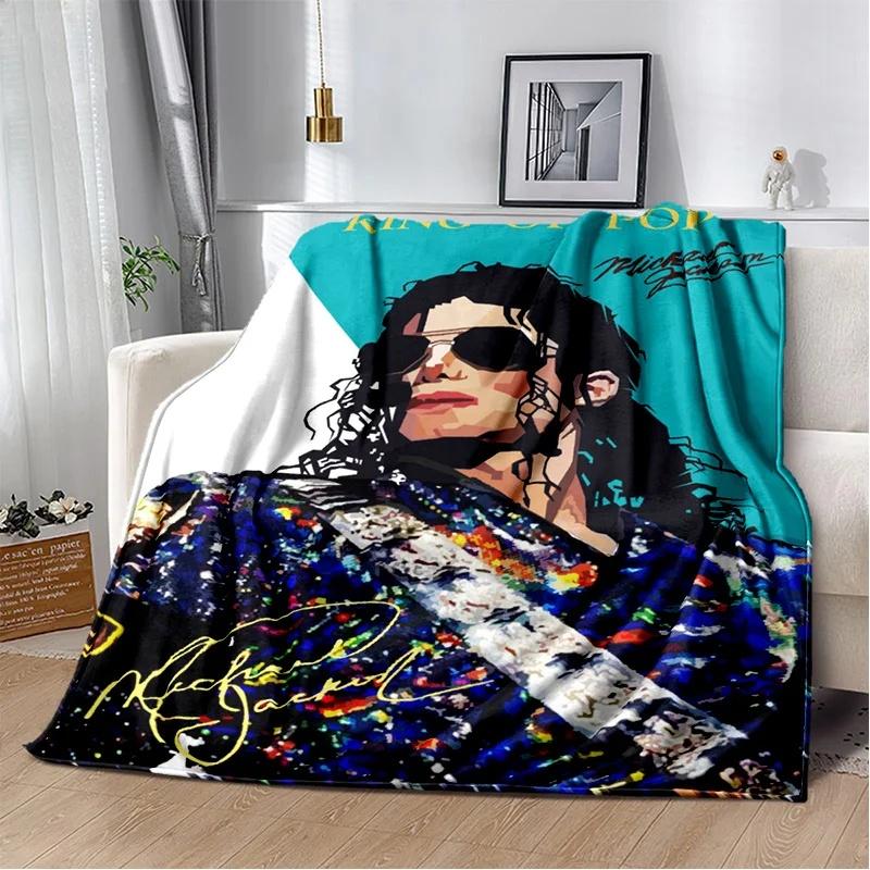 Michael Jackson Retro Printed  HD Blanket Soft Throw Blanket for Home Bedroom Bed Sofa Travel Office Solid Cover Blanket  Adults