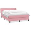 Pink Box Spring Bed with Mattress 140 x 220 cm Velvet