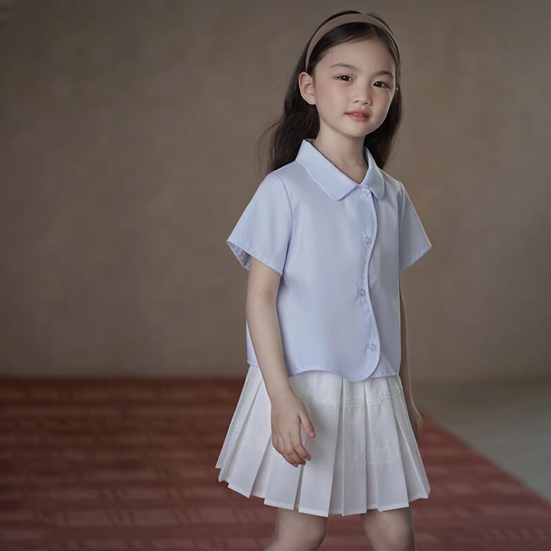 Hacikis Girls' Summer Casual Patchwork Shirt