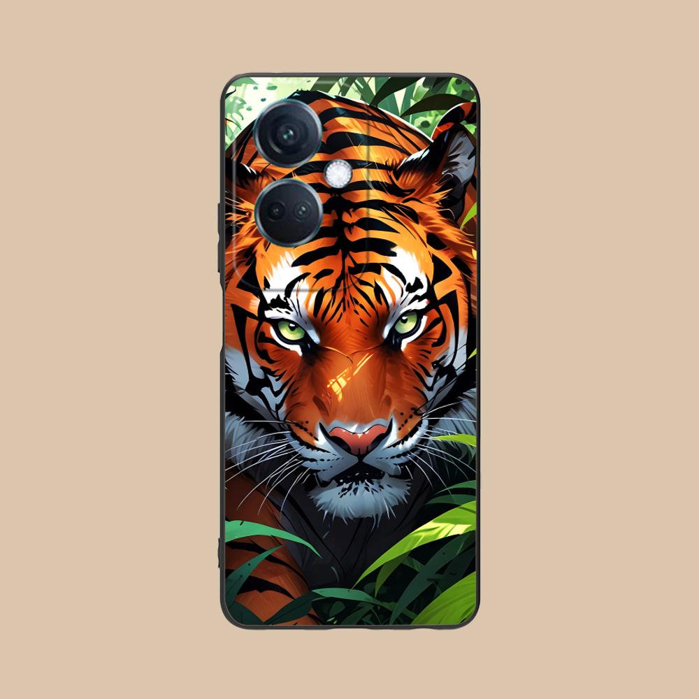 

Tiger Neon Mobile Cell Phone Case for OPPO Find X9 X8 X7 X6 X5 X3 X2 Plus s Pro Ultra Lite Colorful Printing Cover Cover Luxury OPPO Find X2 Pro