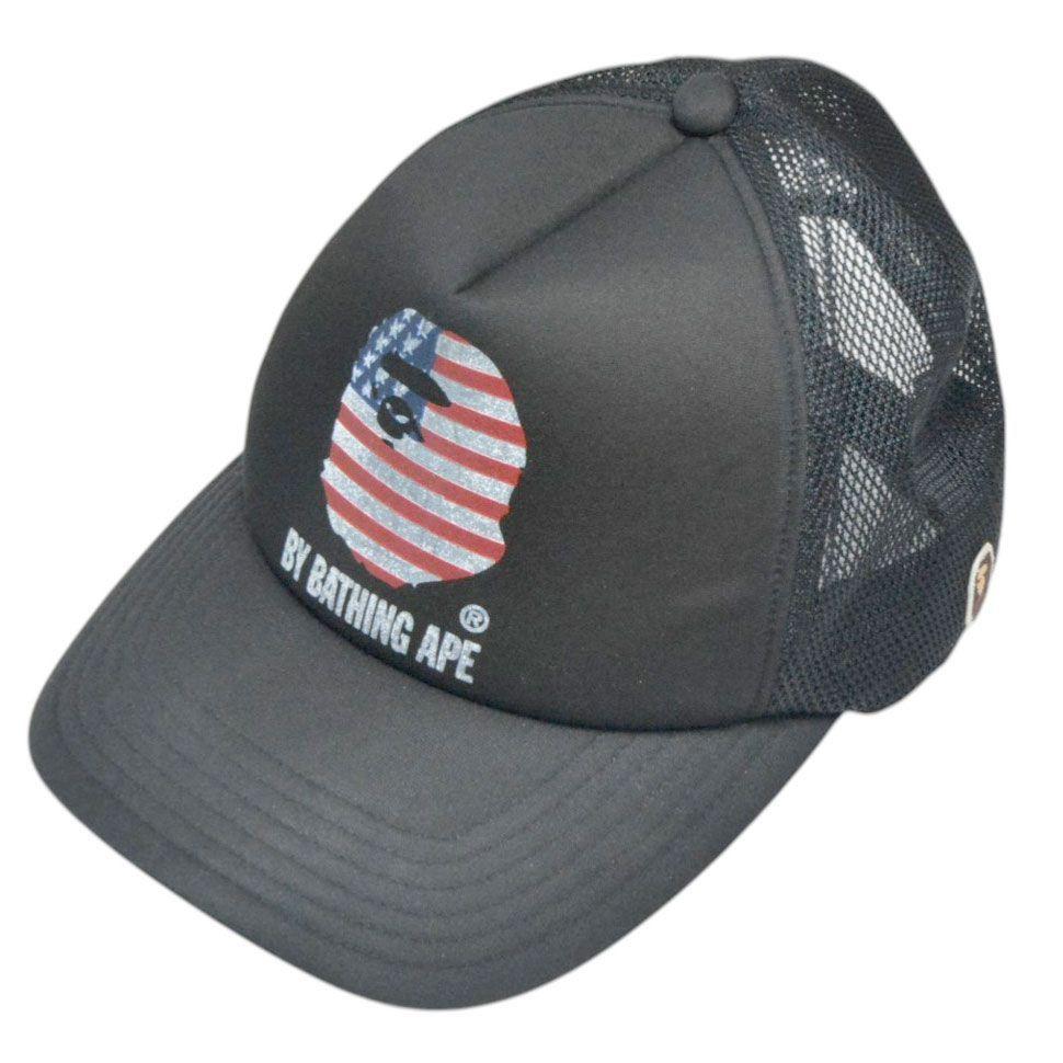 Used A BATHING APE Stars and Stripes Mesh Cap Hat 8054000237326