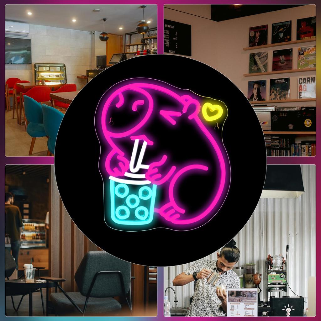 Capybara Neon Sign Capybara Tea Neon Signs for Baby Room Man Cave Bar Club Living Room Party Bedroom Gifts