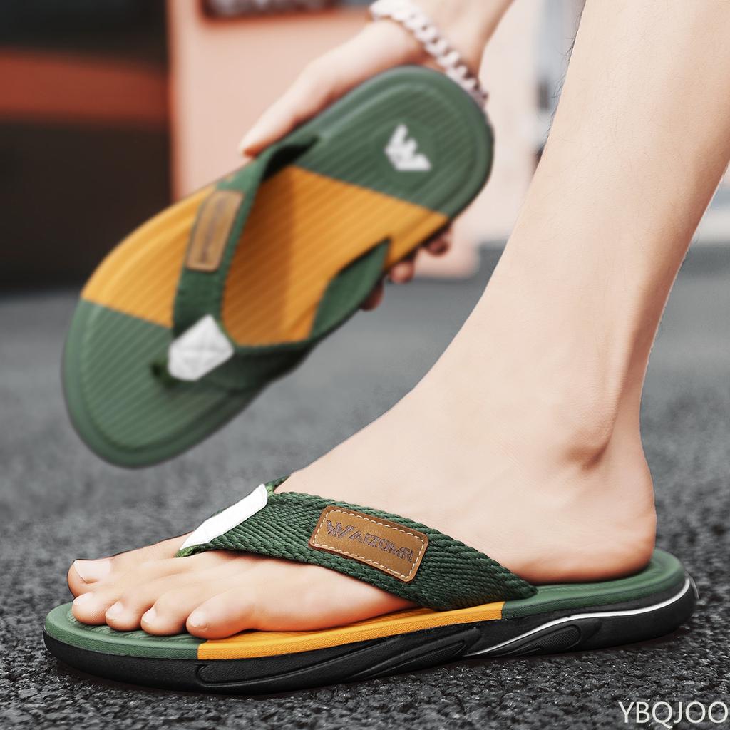 Men's hollow out flip flops Wearing outside during summer Slippers Male Non slip beach slippers Trendy versatile shoes Homme