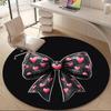 1pc Heart Bow Office Round Area Rug, Indoor Mat Suitable ForOffice, Under Office Chairs Bedroom Living Room Home Decor, Room Deco 039